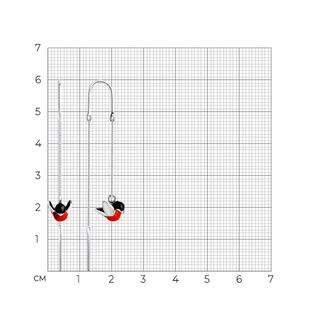 Серьги-продёвки Sokolov со снегирями