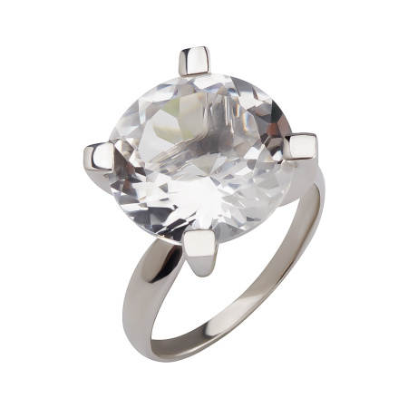 Кольцо из серебра с горным хрусталём