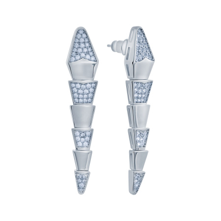 Серьги из серебра с фианитами