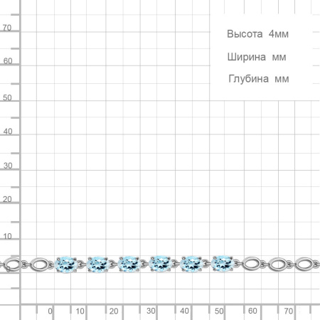 Браслет из серебра с топазами