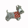 Серебряная брошь «Терьер»
