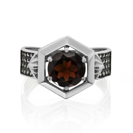 Серебряное кольцо с ситаллом и фианитами