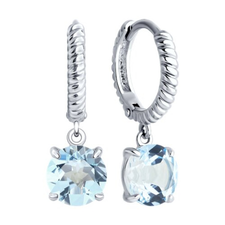 Серебряные серьги с топазом