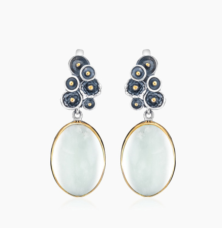 Серебряные серьги с кахолонгом