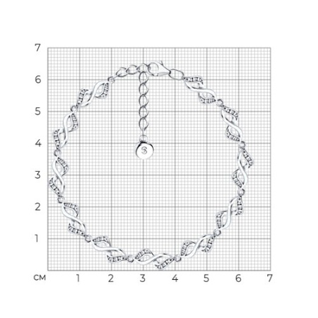 Серебряный браслет с фианитами