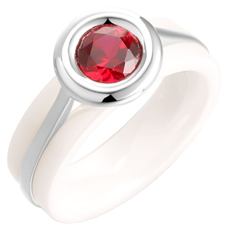 Кольцо из серебра с корундом и керамикой