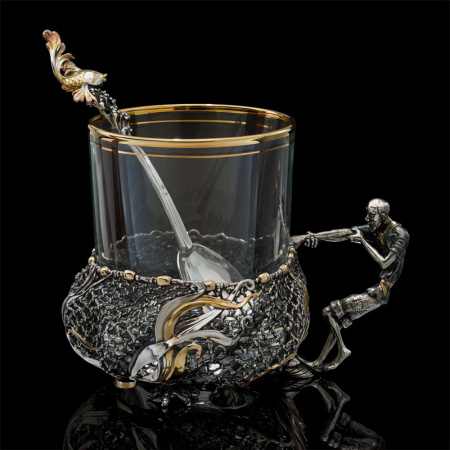 Серебряный подстаканник «Старик и невод»