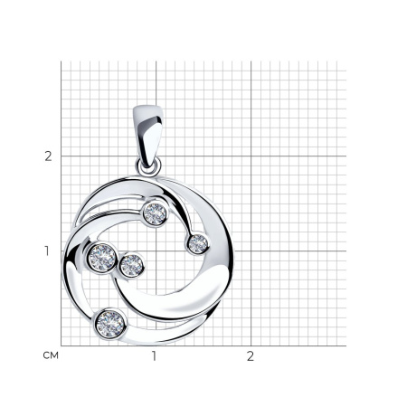 Подвеска из серебра с фианитами