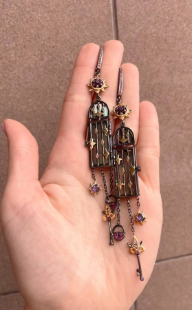 Серьги из серебра «Витраж»