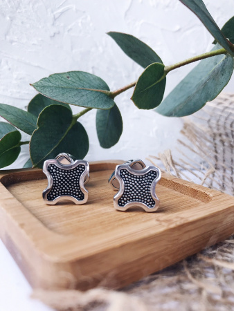 Серебряные запонки с эмалью