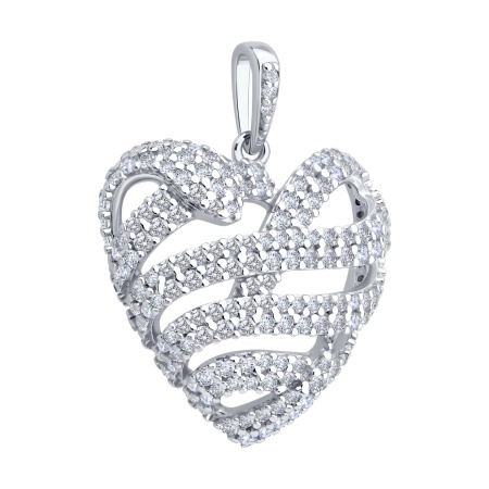 Подвеска из серебра с фианитами «Змея»