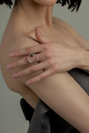 Кольцо из серебра с натуральным сапфиром «ETHNIKA»