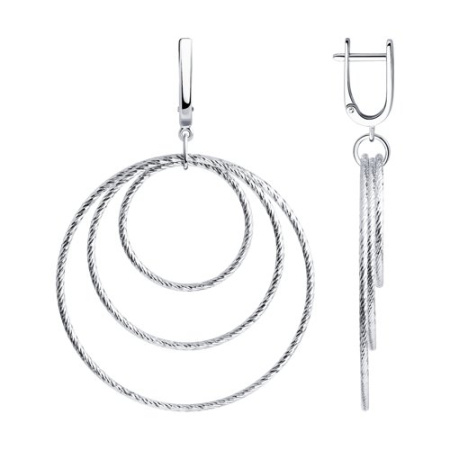 Серьги из серебра с алмазной гранью