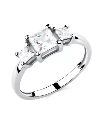 Серебряное кольцо с фианитами «Трио»