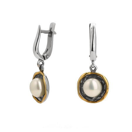 Серьги серебряные с жемчугом