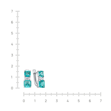 Серебряные серьги с алпанитами и фианитом