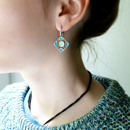 Серьги «Полица» из серебра