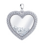 Подвеска из серебра с лейкосапфирами и фианитами «Сердце»