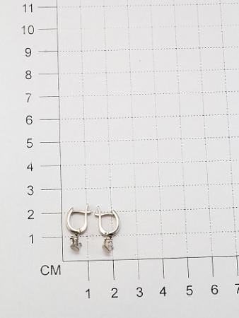 Серьги из серебра с бриллиантом «Корона»