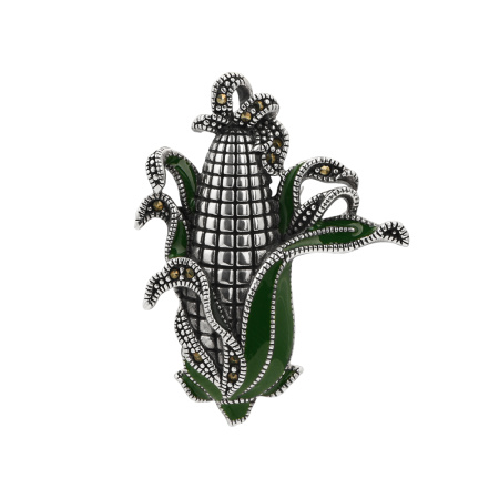 Серебряная брошь «Кукуруза»