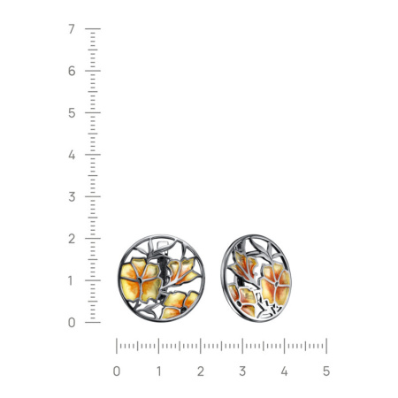 Серьги из серебра с витражной эмалью «Цветок»