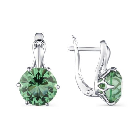 Серьги из серебра с празиолитом