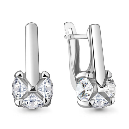 Серебряные серьги с фианитами