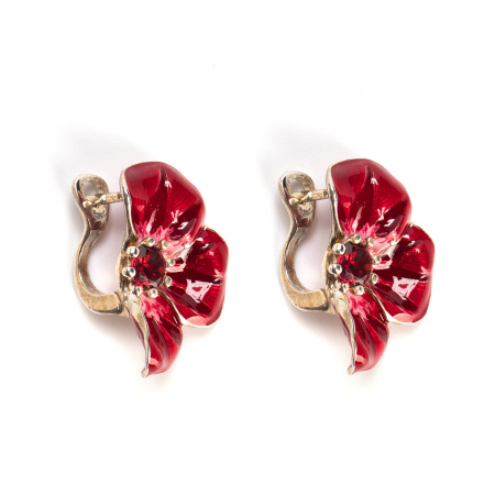 Серебряные серьги «Шиповник»