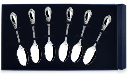 Серебряный набор чайной ложки «Фамильная» 6 предметов