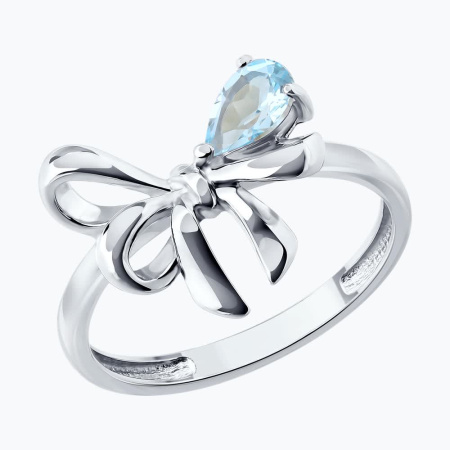 Серебряное кольцо с топазом «Бант»