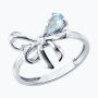 Серебряное кольцо с топазом «Бант»