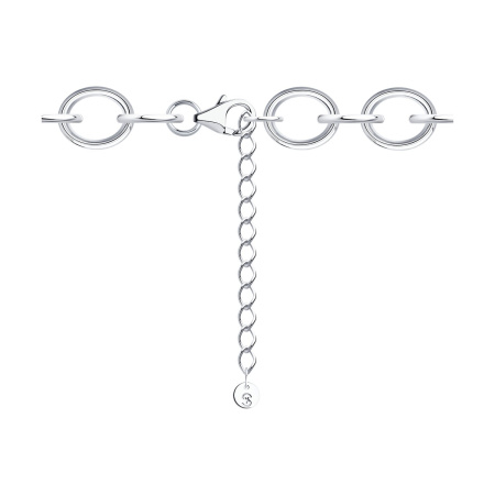 Серебряное колье с фианитами «Цепь»