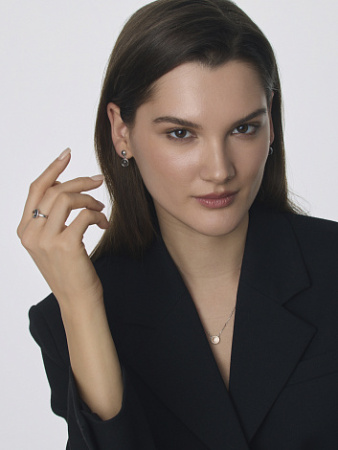 Колье из серебра с горным хрусталем