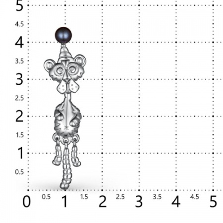 Брошь «Тигруля» из серебра с жемчугом
