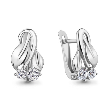 Детские серебряные серьги с фианитами