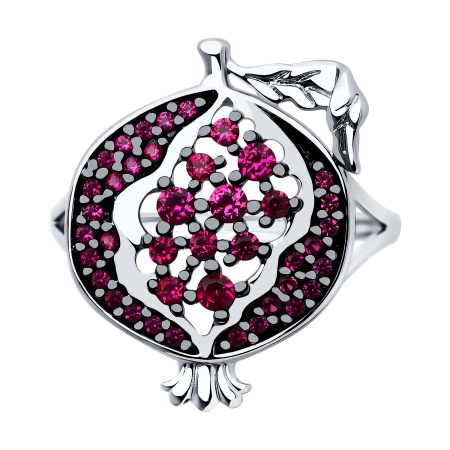Серебряное кольцо с корундом «Гранат»