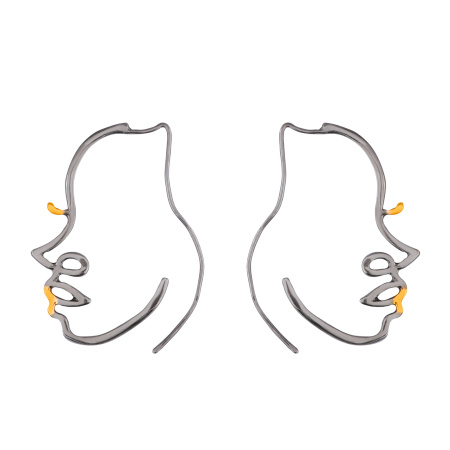 Серебряные серьги «Лица»