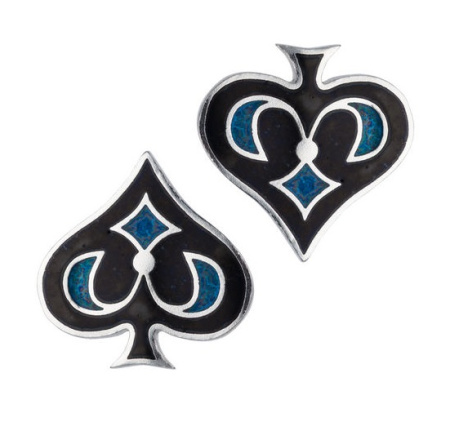 Пуссеты из серебра с эмалью «Пики»