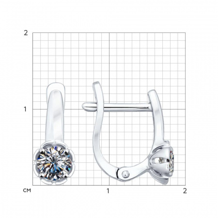 Серьги из серебра с фианитами