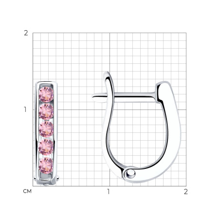 Серебряные детские серьги с фианитами