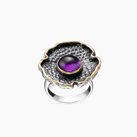 Серебряное кольцо «Аметистовая Пыльца»