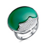 Серебряное кольцо с зеленым агатом