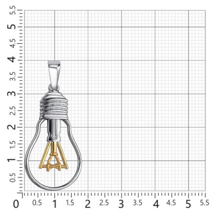 Подвеска из серебра с позолотой «Лампочка»