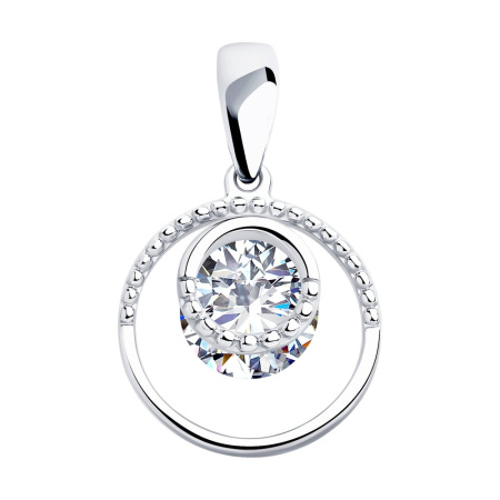 Подвеска из серебра с фианитами