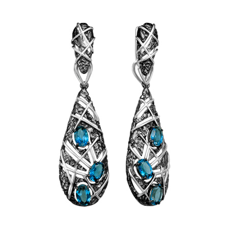 Серьги из серебра с топазами london