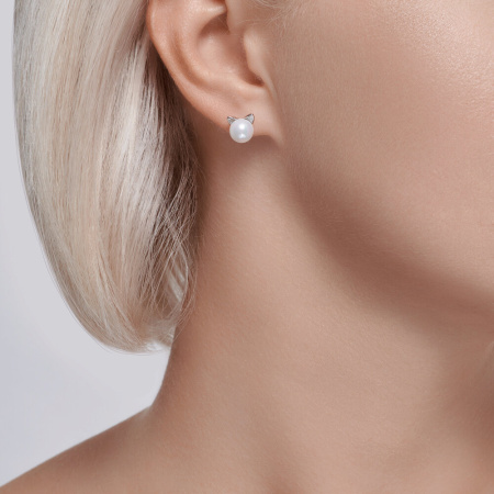 Серьги из серебра с жемчугом