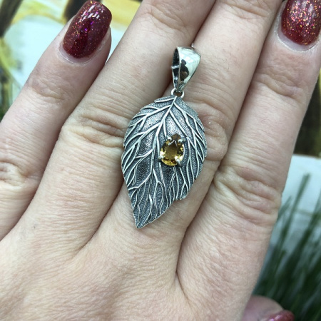 Серебряная подвеска «Свежесть» с цитрином