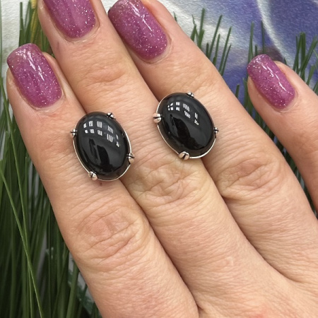 Серебряные серьги «Леденцы» с агатом