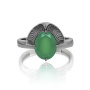 Серебряное кольцо с зеленым ониксом