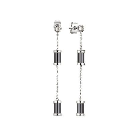 Серьги из серебра с керамикой и фианитами